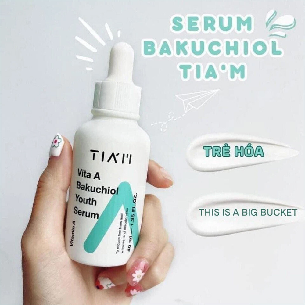 TIA'M - Serum Hỗ Trợ Dưỡng Da Căng Bóng Tia'm Vita A Bakuchiol Youth Serum 40ml - COD