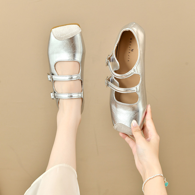 Women's Shoes A18-French-style Elegant Ballet Flat Shoes Versatile