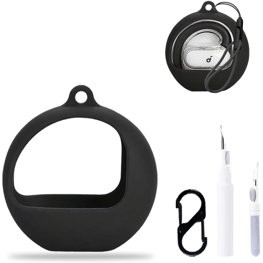 Dành cho Vỏ bọc Soundcore V40i, Vỏ bảo vệ tai nghe NOUKAJU (có Carabiner + Dây buộc + Bút làm sạch) 