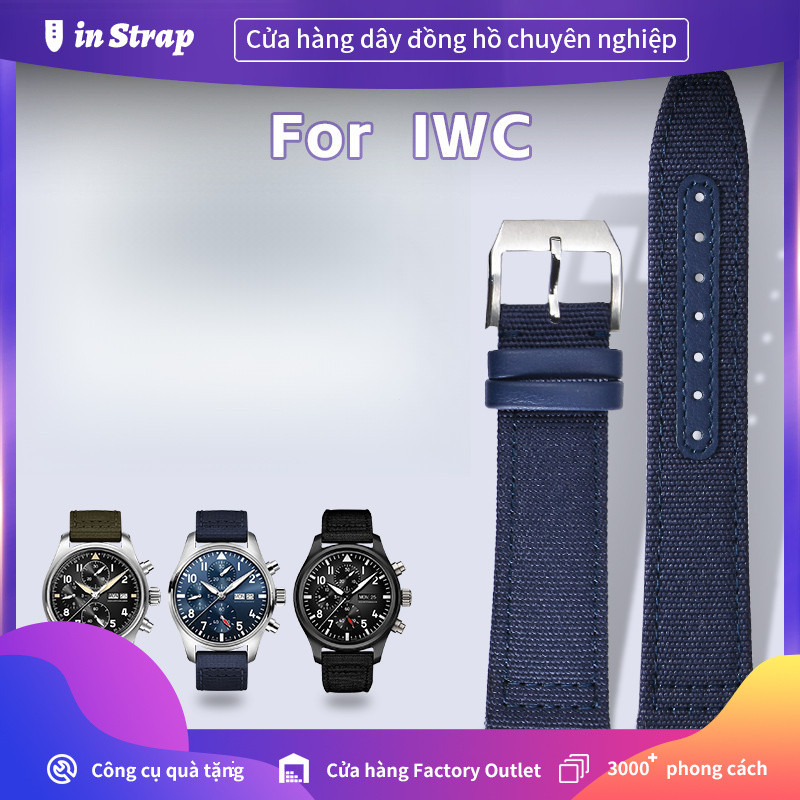 Áp dụng cho IWC, Dây đeo đồng hồ bằng vải Nylon 20mm cho Pilot Mark XVIII / Portugieser Chrono / Por