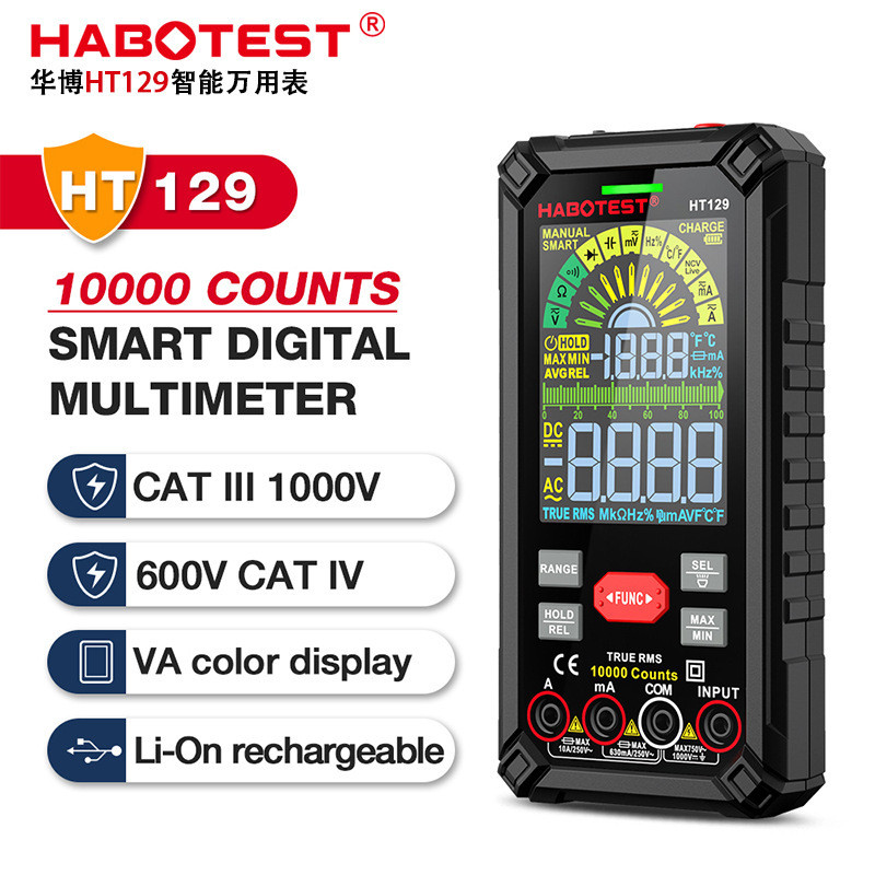 HABOTEST HT129 Đồng hồ vạn năng 10000COUNTS tự động nhận diện dải đo Đồng hồ vạn năng sửa chữa điện