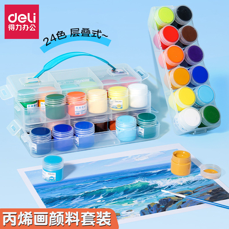 Bộ Sơn Acrylic Deli 24 Màu Studio Trẻ Em Chuyên Dụng Studio Studio Studio Chuyên Dụng Studio 1019