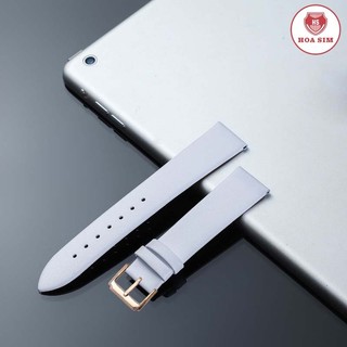  {DA NHẬP XỊN} Dây đồng hồ da bò 2 lớp slim BO-46 chống thấm nước nhiều size 8 10 12 14 15 16 18 19 20 21 22mm  Trắng  
