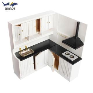 Simhoa Tỉ Lệ 1: 12 Nhà Búp Bê Nhà Bếp Phòng Ăn Nội Thất Cho Đồ Chơi Trẻ Em Màu Trắng