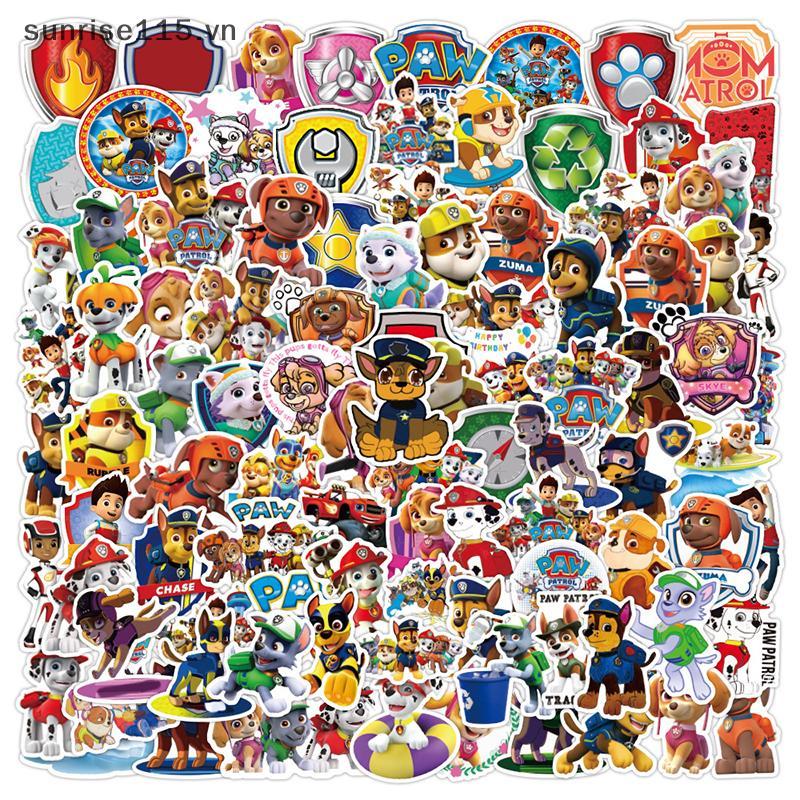 SSVN 50 / 100 CÁI PAW Patrol Sticker Chase Skye Rocky Marshall Nhân Vật Đề Can Hành Lý Sổ Tay Album 