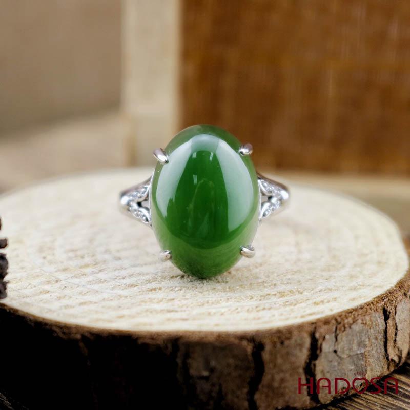 Nhẫn Nữ Bạc 925 Gắn Đá Ngọc Bích Canada Tự Nhiên Mang Vẻ Đẹp Cá Tính Và Quý Phái Hadosa NSSRNE11153