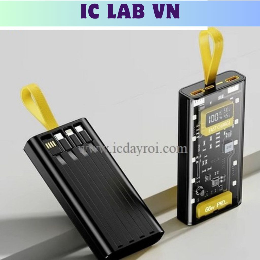 Pin sạc dự phòng PD 100W 20000mAh (Sạc nhanh 2 chiều trong suốt) Ic Lab VN