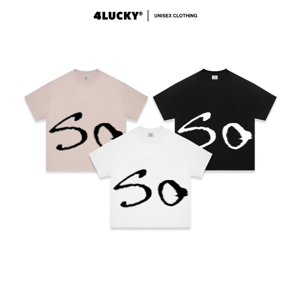 Áo Thun Form Boxy In Lụa ""SOUL"" Unisex 4Lucky 6425, Áo Thun Boxy Cá Tính Chất Cotton Co Giãn Thoán