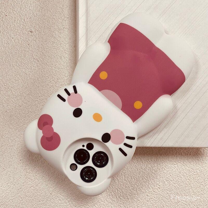 Ốp Điện Thoại Hoạt Hình Dễ Thương 3D KT Panda Thiết Kế Tương Thích iPhone14111315121611PROMAX12PROMA