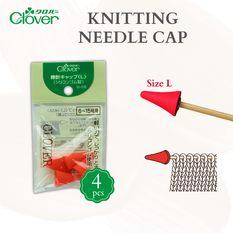 CLOVER Knitting Needle Cap Size L 55-308, Japan Craft, DIY, Sewing, Knitting, Handicraft

