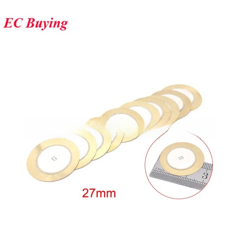 EC buying 10 Cái / lốc Piezo Áp Điện Gốm Wafer Tấm Buzzer Loa Dia 27 Mm Cho Arduino Diy