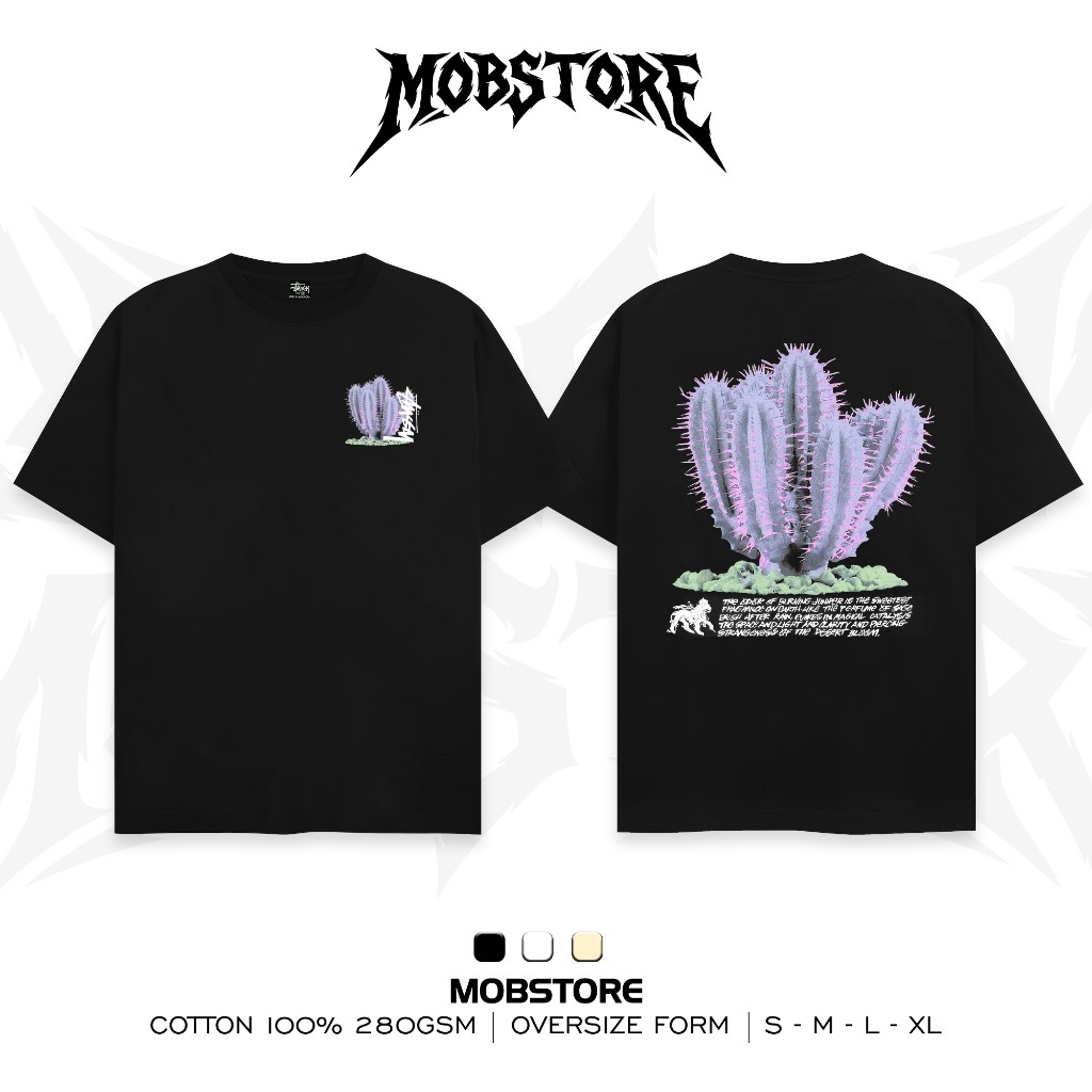 Áo Thun Stu Cactus Desert Form Rộng Nam Nữ Unisex Vải Cotton Cao Cấp Dày Dặn  - MOB STORE