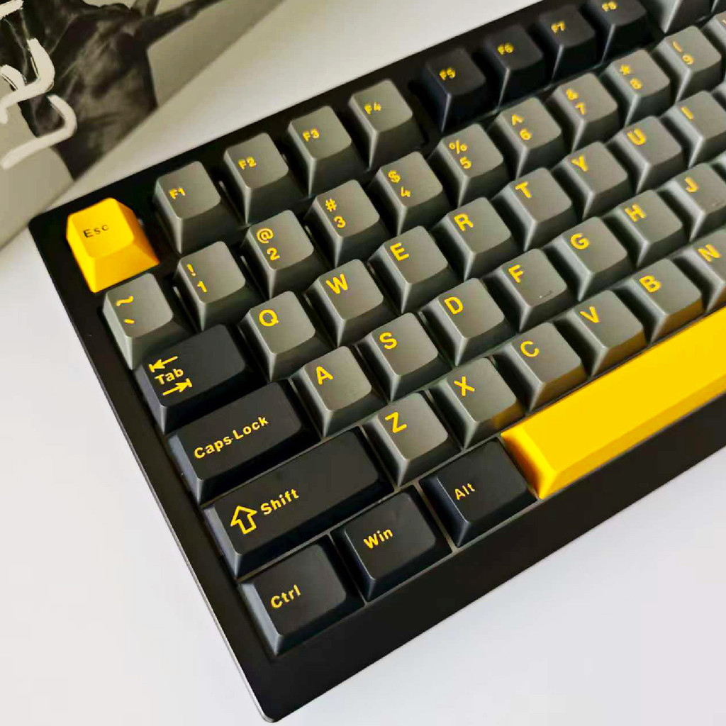 Obsidian Black Cherry Profile PBT Keycaps Double Shot Custom Keycaps 128 phím cho bàn phím cơ