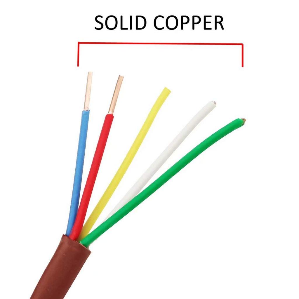 Dây giữ nhiệt 18 / 5 18 Đồng hồ đo 5 dây dẫn ETL 18-5 50 Feet Nâu (18-5 Nâu, 50Feet) M0C2