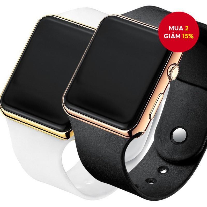 Đồng hồ thể thao LED thời trang Đồng hồ kỹ thuật số vuông Cặp đôi sinh viên Đồng hồ silicon Dây đeo WH0360-80