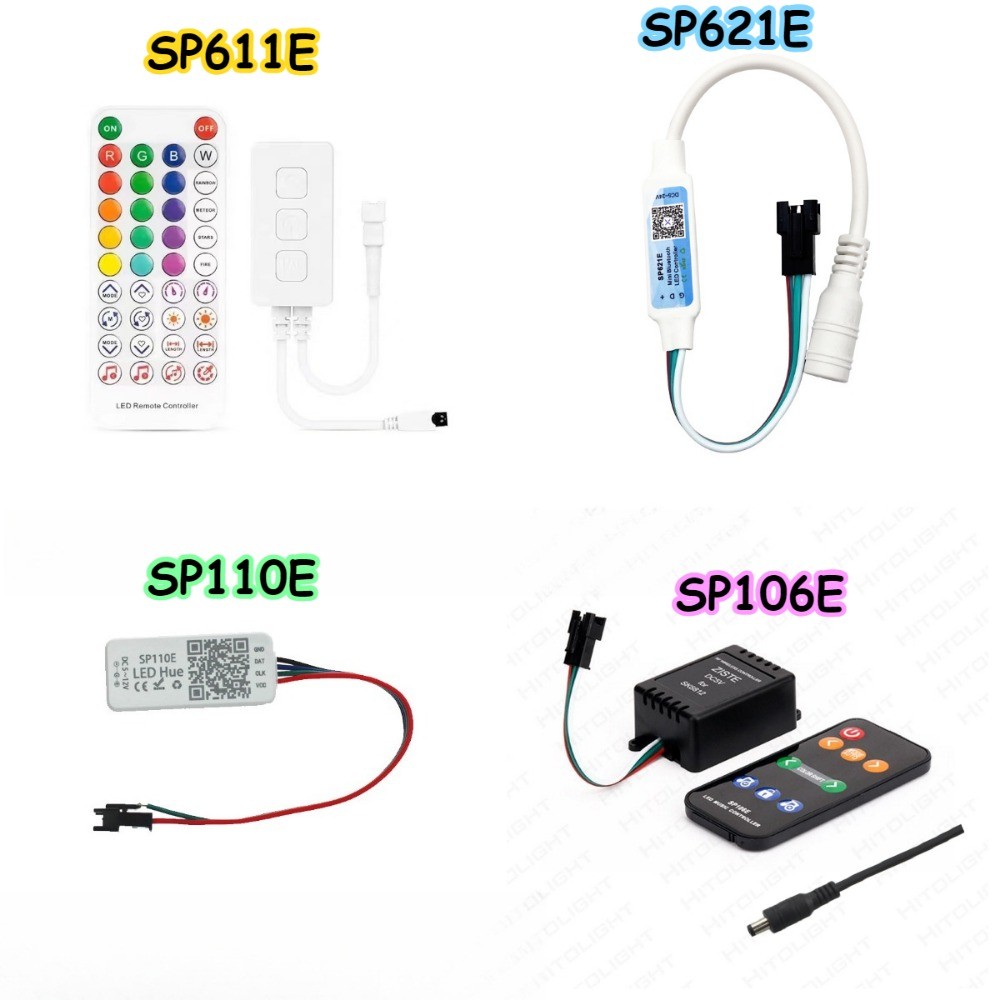 DC5-24V SP611E Ứng Dụng Bluetooth Tích Hợp Mic Bộ Điều Khiển Âm Nhạc Cho WS2812B WS28111 Bộ Điều Khi