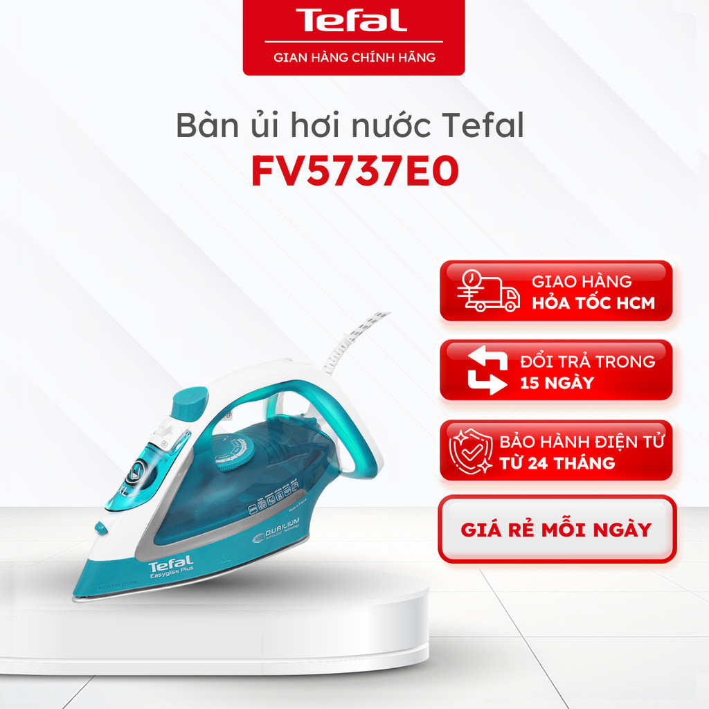 Bàn ủi hơi nước Tefal FV5737E 2500W, hơi nước 220g/p, Made in Pháp| Bảo hành 24 tháng