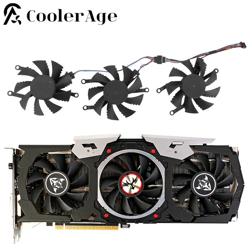 Mới 75MM GTX1070 GTX1080 GPU Quạt Làm Mát Thay Thế Cho Nhiều Màu Sắc iGame GTX 1070 1080 X-TOP-8G Ca