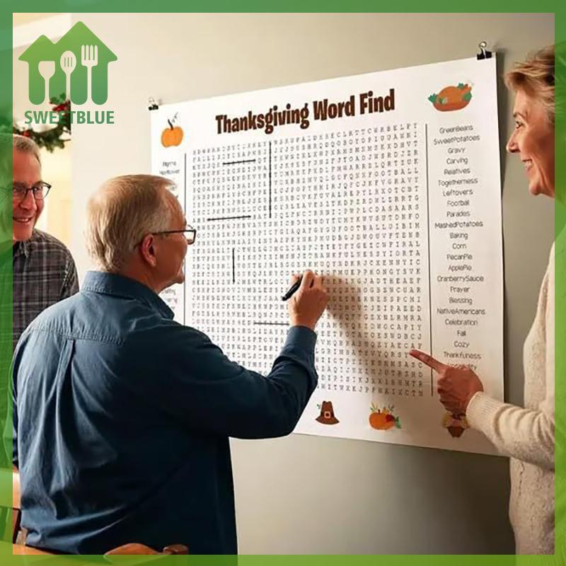 SWEET Jumbo Lễ Tạ Ơn Từ Tìm Kiếm Poster, Giant Holiday Word Search Wall Poster Cho Lễ Tạ Ơn Và Giáng