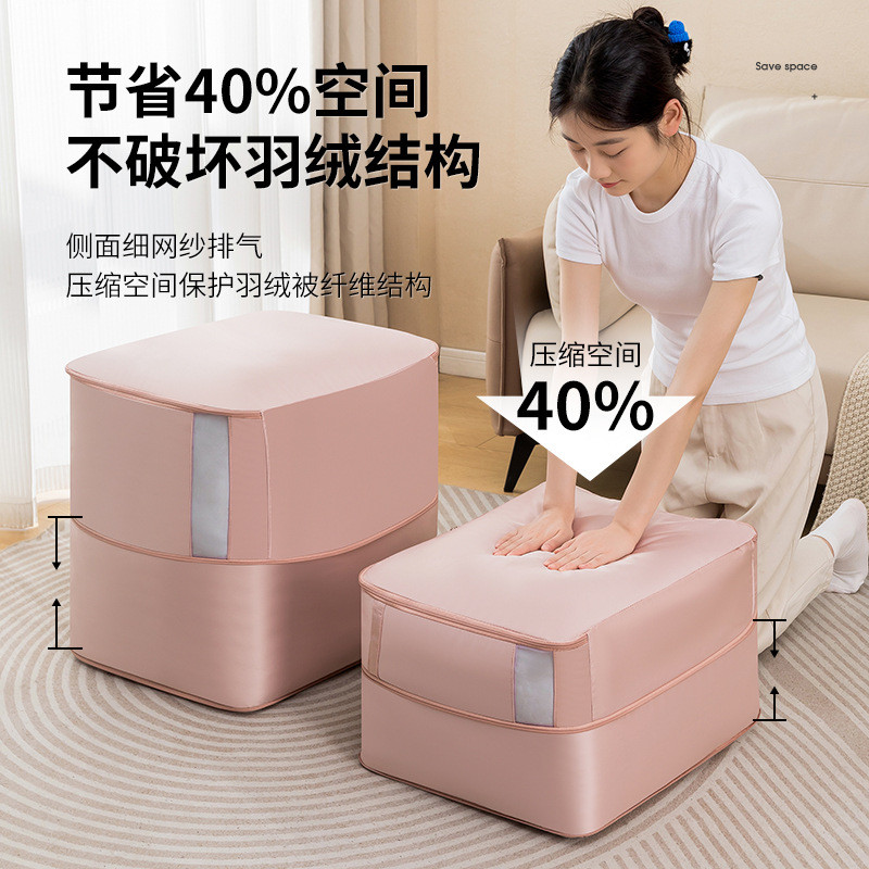 Túi lưu trữ nén hình ảnh Quilt Quần áo Túi lưu trữ nhỏ gọn xuống chăn lụa Túi lưu trữ theo mùa chuyê