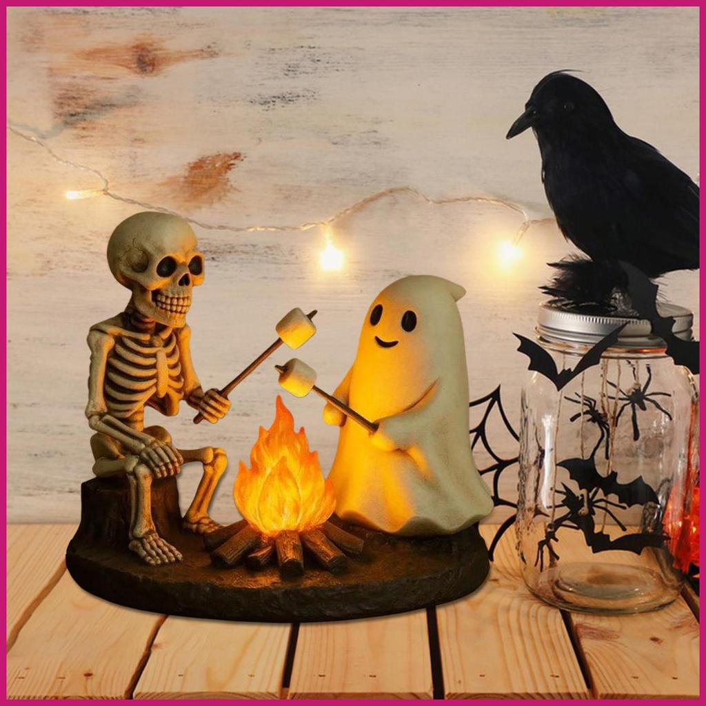 Skeleton Ghost Bonfire Lamp Skeleton Ghost Faux Campfire Ambition Night Light Halloween Ambition Nig
