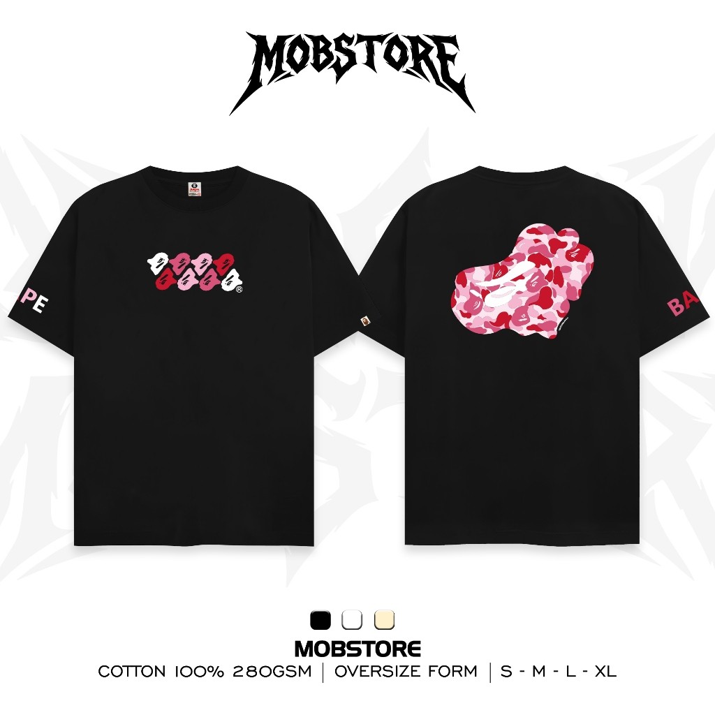 Áo Thun BEP Pink Camo Bubble Form Rộng Nam Nữ Unisex Vải Cotton Cao Cấp Dày Dặn  - MOB STORE