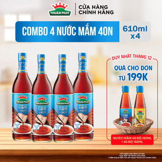  Combo 4 Nước mắm cá cơm Thuận Phát 40 độ đạm 610ml - Từ nước cốt nhĩ cá cơm Phú Quốc 