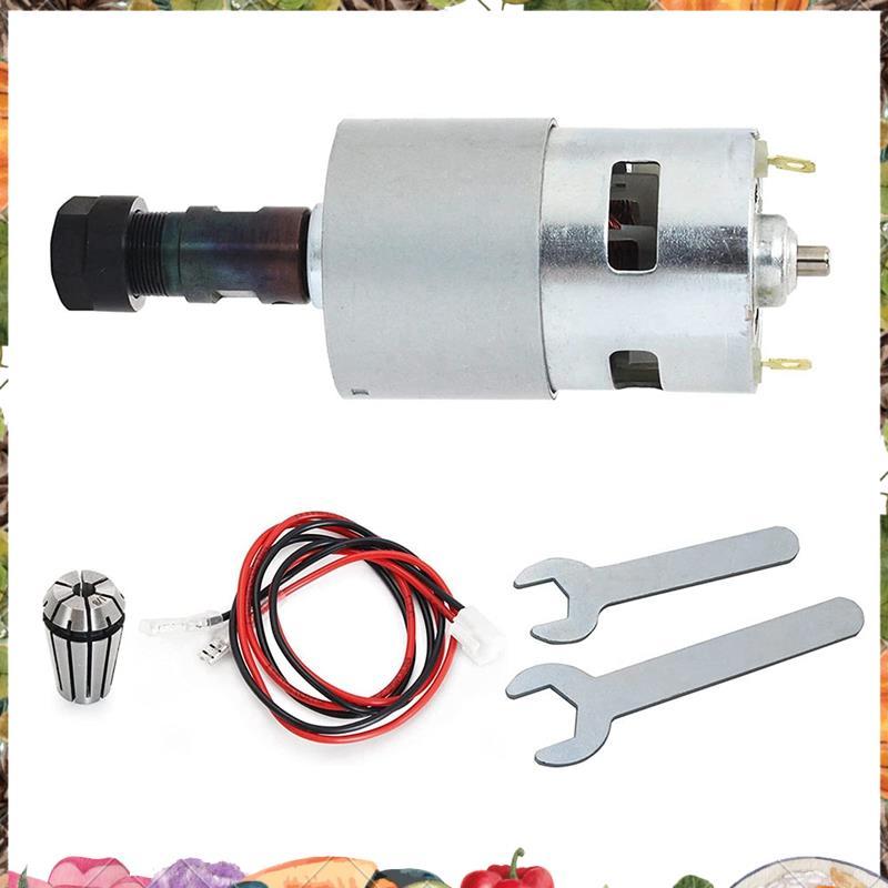 Động cơ DC CNC 775 Động cơ trục chính 100W 12-24VDC 20000RMP + ER11 Collet cho DIY Mini CNC 3018 301