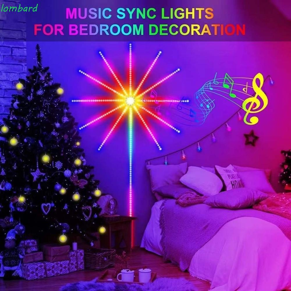 Đèn pháo hoa LOMBARD Dải đèn LED, Đèn pháo hoa RGB Color Music Sync RGBIC, Điều khiển ứng dụng Bluet