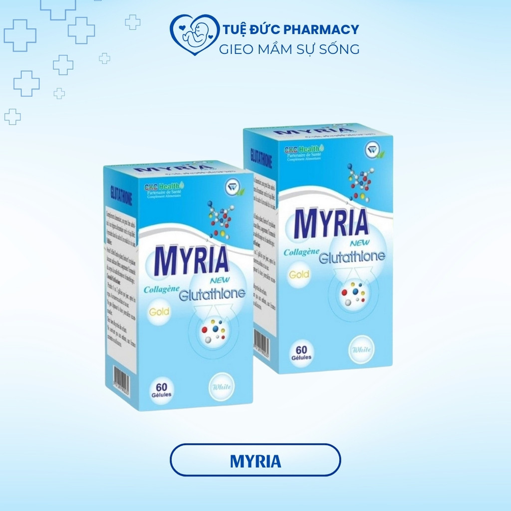 Viên uống trắng da MYRIA 60 viên bổ sung Collagen,glutathion giúp da căng,trắng tươi trẻ