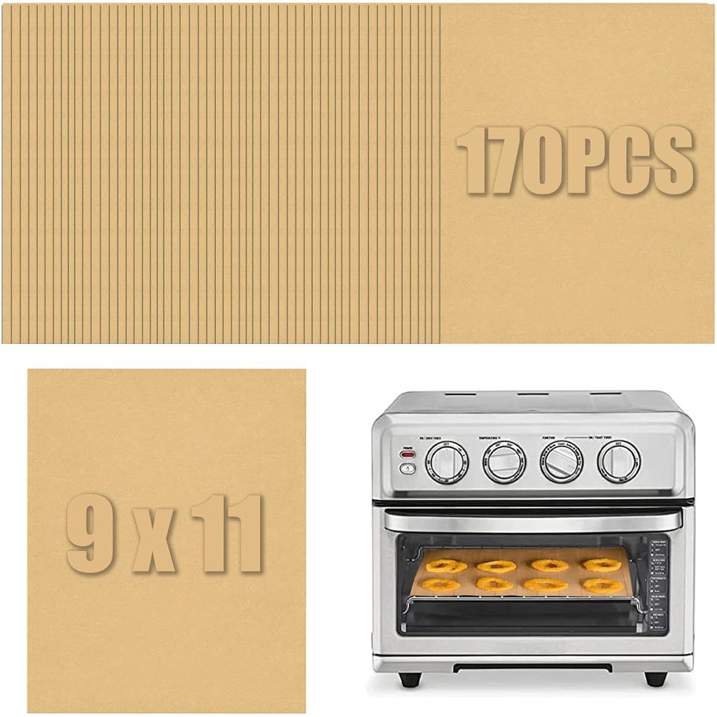 GOAUS Parchment Paper Sheets 9x11 Inch, Air Fryer Toaster Lò nướng bánh mì Liners Hình chữ nhật 170 