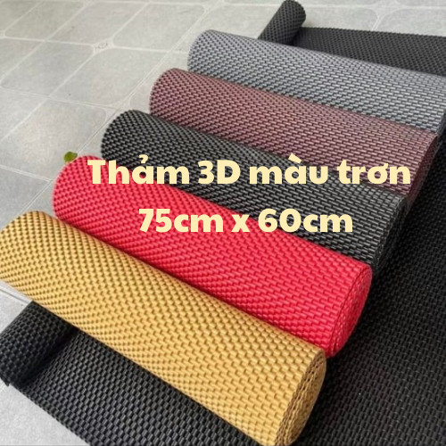 Thảm lót sàn vân 3D màu trơn lẻ kích thước 75cm x 60cm, 1m x 60cm và 1m x 1.2m