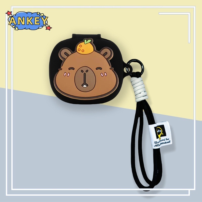 for Anker Soundcore R60i NC / P31i Silicone Cartoon Capybara Pattern Headphone Cases With Hook Prote
