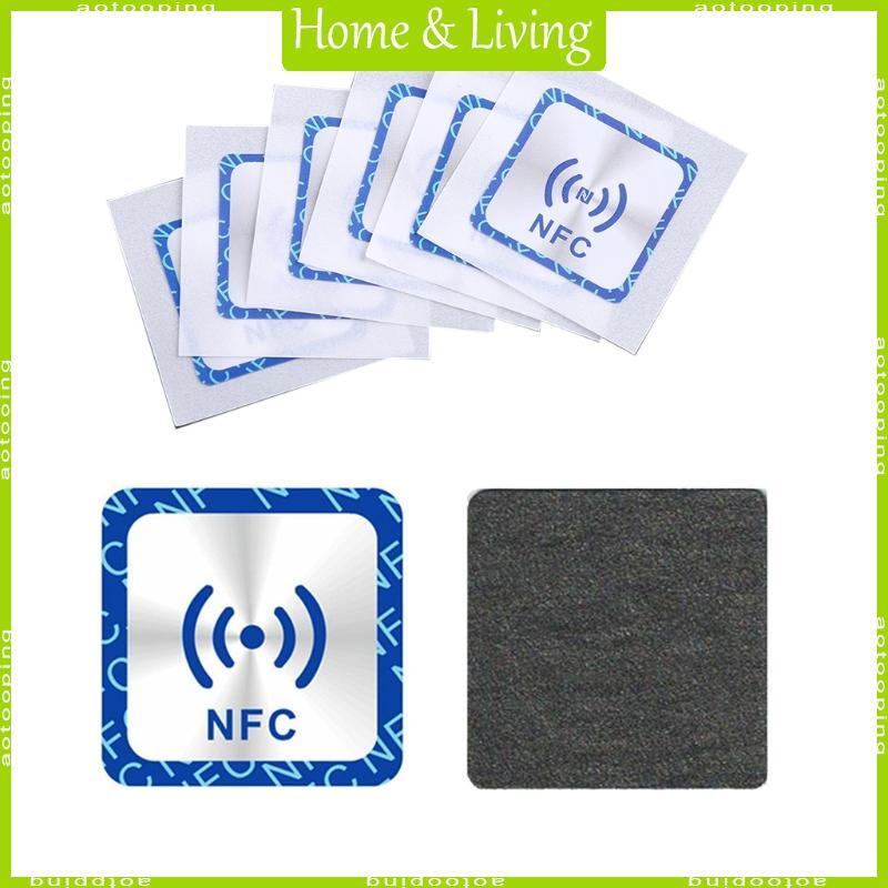 AOTO 6 Miếng Dán Thẻ Ntag213 Chống Kim Loại Ntag213 Dán 25 Mm 30 Mm Cho Điện Thoại