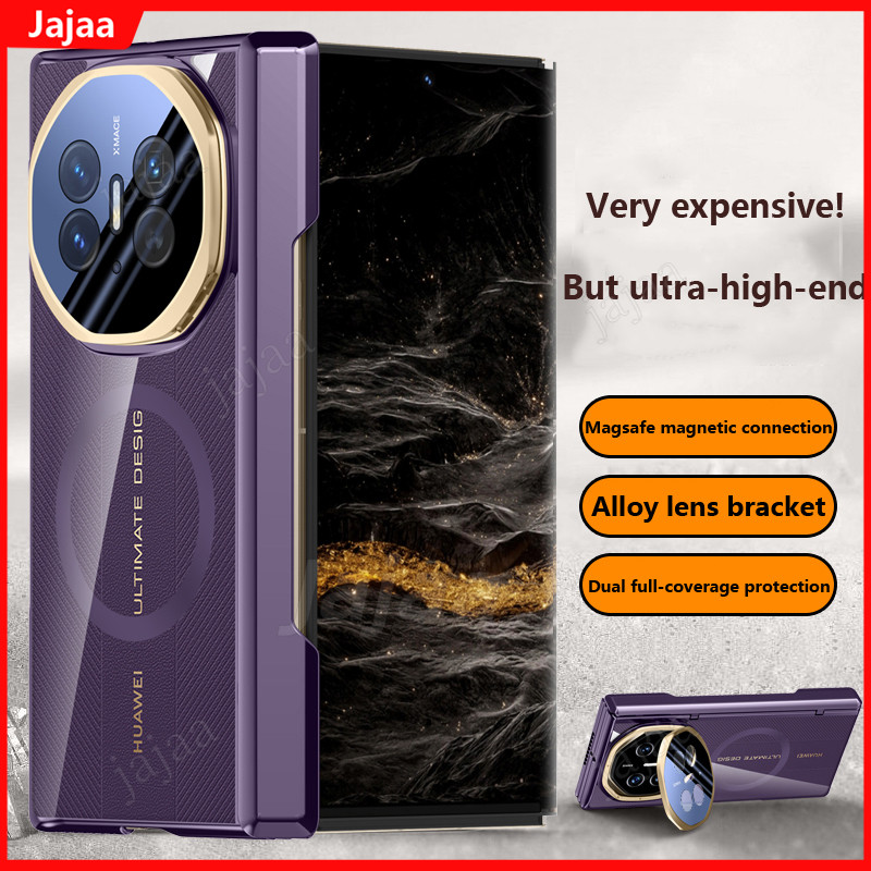 Ốp lưng bản lề từ tính trong suốt mạ điện cho Huawei Mate XT Ultimate 5G Vỏ bảo vệ cho Huawei Mate X