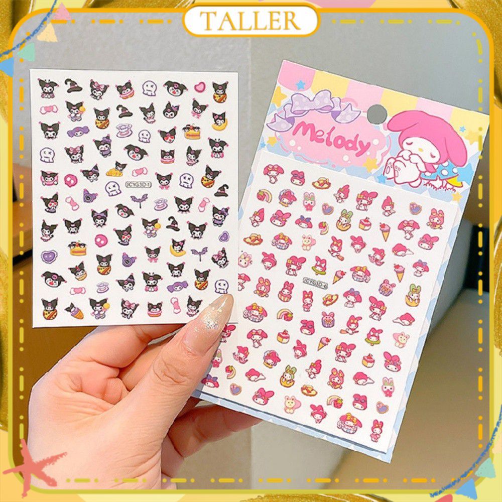 ✧Ready Stcok Nail Art Embossed Sanrio Series Nail Sticker Children Kuromi My Little Pony Decal Party