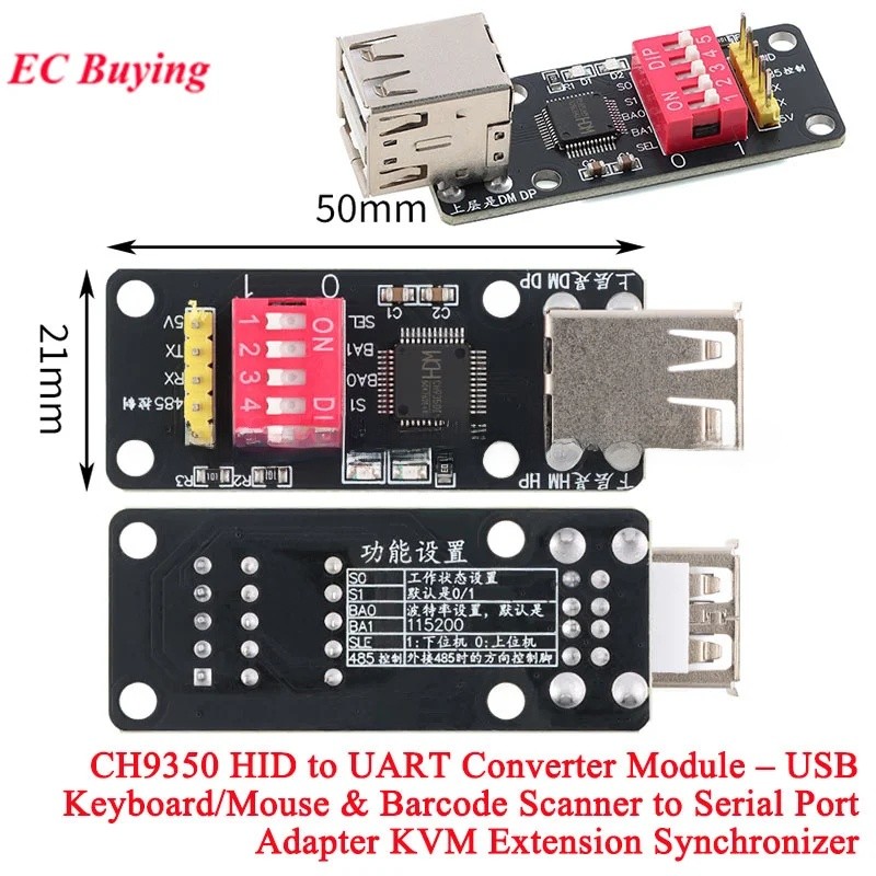 EC buying Mô-đun chuyển đổi HID sang UART CH9350 – Bàn phím USB / Chuột & Máy quét mã vạch sang Bộ c