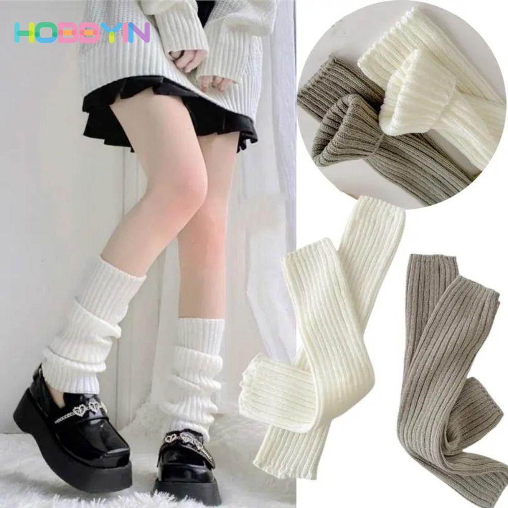 Tất dài dệt kim Hobb Yin giữ ấm chân chống lạnh cho nữ