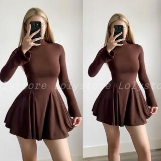  Đầm body nữ dáng ngắn form ôm phần váy xoè trendy phong cách thời trang sang chảnh Lolystore dress women XY717 