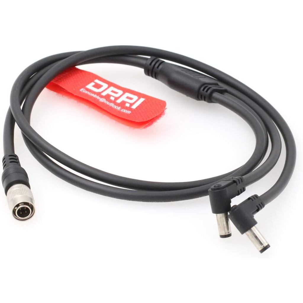 Cáp Y đầu vào 4 chân DRRI 2X góc phải DC sang Hirose cho đầu thu Lectrosonics (HR4P-DC)