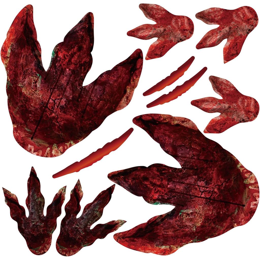 Fumete 64 Miếng Dán Dấu Chân Khủng Long Halloween - Decals Vinyl Peel and Stick Floor - Nhãn Dán Đườ