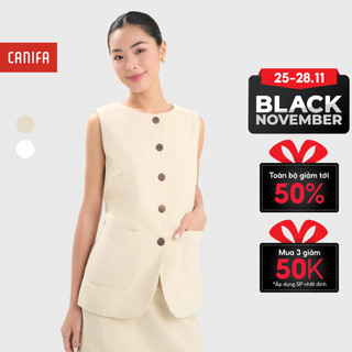 Áo kiểu nữ CANIFA dáng ghile sát nách cài cúc 6TO25S005