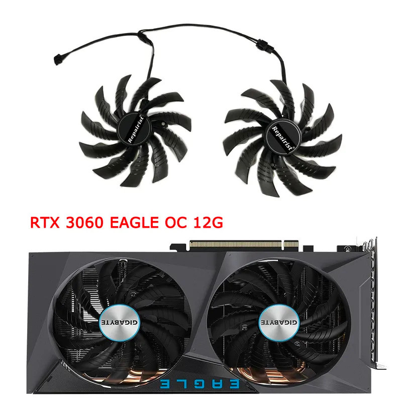 2 Cái / bộ 100MM (95MM) T129215Quạt Làm Mát GPU S / BH Cho GIGABYTE GTX1660Ti RTX2070 RTX 3060 / 306