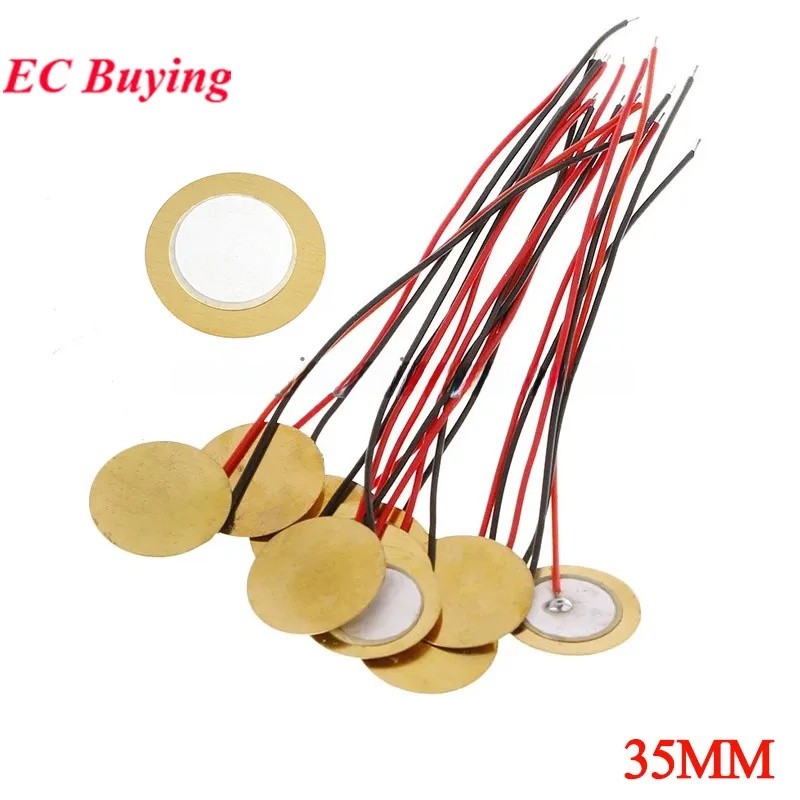EC buying 10 Cái / lốc Piezo Piezo Piezo Gốm Wafer Tấm Dia 35 Mm Cho Loa Buzzer DIY Điện Tử