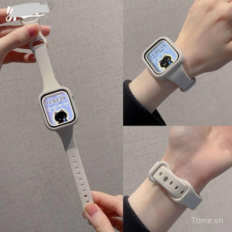 Smart Watch Fit 34mm Pro Case & Band Set, Dây đeo silicon lỏng mỏng có vỏ mềm bảo vệ, Thiết kế thắt 