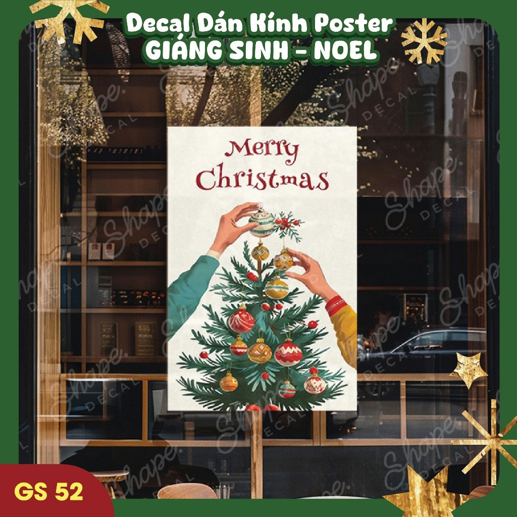 Decal Dán Kính Noel Christmas – Sticker Trang Trí Cửa Kính Giáng Sinh