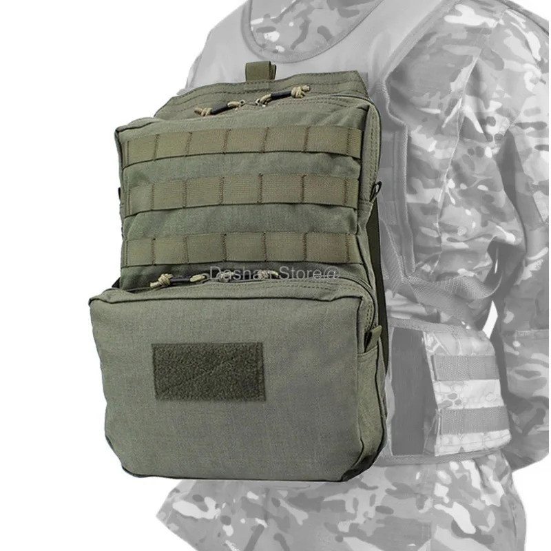 Balo chiến thuật 3L với túi nylon và hệ thống Molle, phù hợp cho airsoft và săn bắn, kèm phụ kiện và