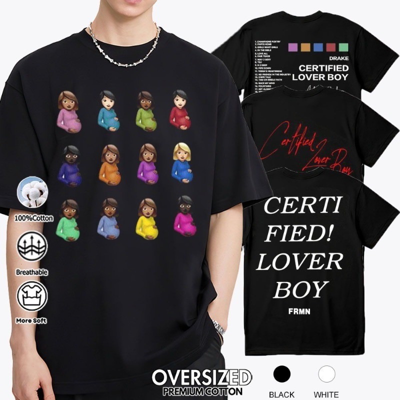 Áo Thun Drake Certified Lover Boy 100% Bông, Phù Hợp Mặc Hàng Ngày Cho Toàn Bộ Gia Đình