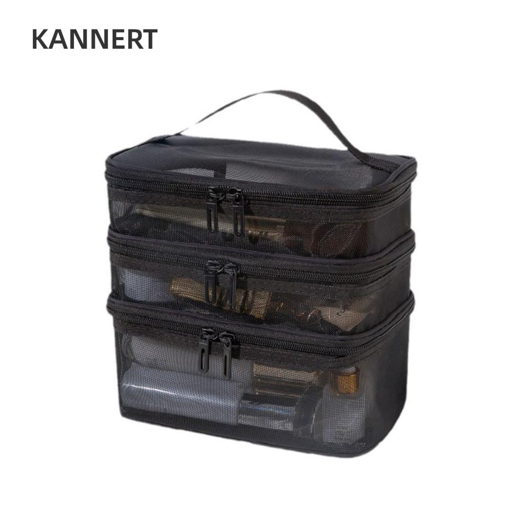Túi đựng mỹ phẩm du lịch KANNERT, Túi đựng trang điểm lưới trong suốt 1 / 2 / 3 lớp, Túi đựng đồ tra