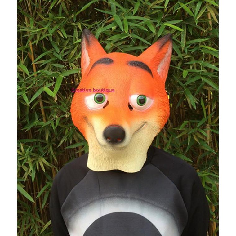 Điên Zootopia Zootopia Hoạt Hình Nick Fox Mũ Ngựa Mèo Cừu Thỏ Khỉ Bò Chó Sư Tử Động Vật Mặt nạ